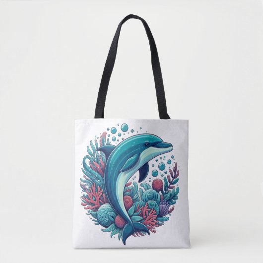 Tote Bag Dauphin marin/côtier mignon (Devant)