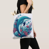 Tote Bag Dauphin marin/côtier mignon (De près)