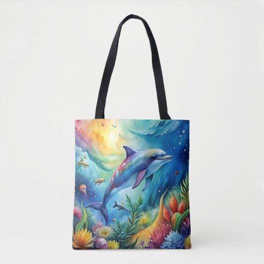 Tote Bag Dauphin peint (Devant)