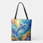 Tote Bag Dauphin peint (Dos)