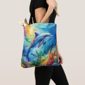 Tote Bag Dauphin peint (De près)