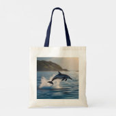 Tote Bag Dauphin Solitaire Qui S'Éclatait Dans L'Océan, (Dos)