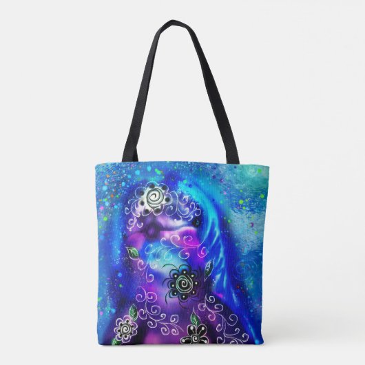 Tote Bag Dauphin Whimsical Bleu Turquoise Côte Nautique (Dos)