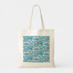Tote Bag Dauphins de verre tendu de l'océan bleu
