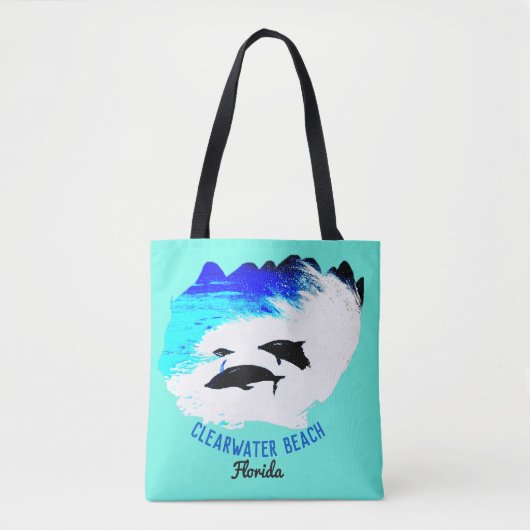 Tote Bag Dauphins nageant l'aqua de plage de Clearwater (Devant)