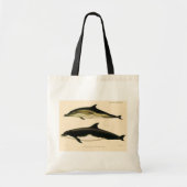 Tote Bag Dauphins vintages, animaux marins et mammifères (Devant)