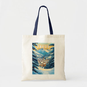 Tote Bag Davos Suisse Travel Art Vintage