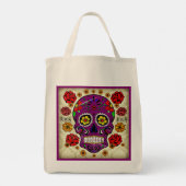Tote Bag Day of the Dead Sugar Skull Grocery Tote (Dos)