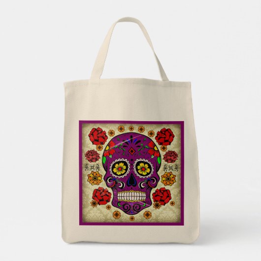 Tote Bag Day of the Dead Sugar Skull Grocery Tote (Dos)