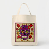 Tote Bag Day of the Dead Sugar Skull Grocery Tote (Devant)