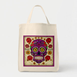 Tote Bag Day of the Dead Sugar Skull Grocery Tote