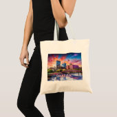 Tote Bag Dayton Skyline Abstrait Art (Devant (produit))
