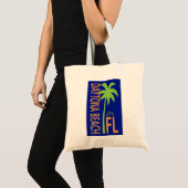 Tote Bag Daytona Beach Floride géométrique avec palmier (Devant (produit))