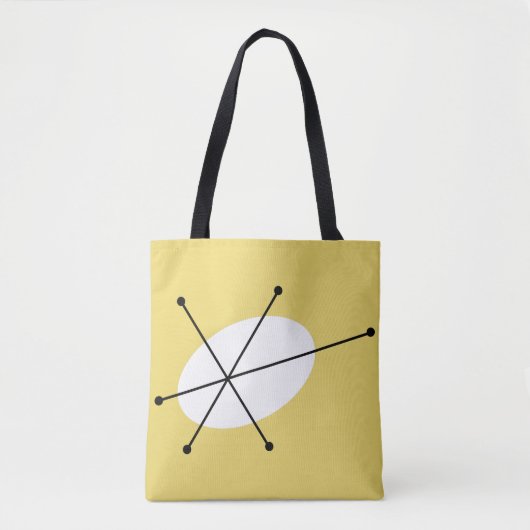Tote Bag Dazzle Jaune partout sur fourre-tout noir dos (Devant)