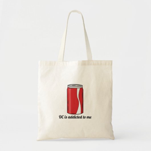Tote Bag DC Is Addicted to Me Soda Can Design | Funny Pop (Devant)
