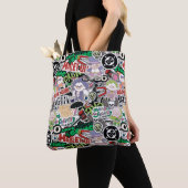 Tote Bag DC Super-Villains Cartoon Pattern (De près)