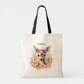 Tote Bag De Beaux Cerfs Entourés De Roses (Dos)