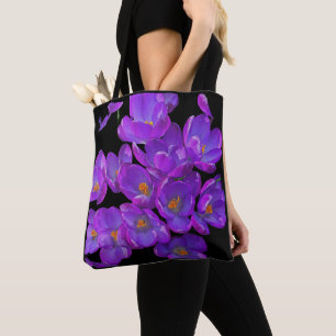 Tote Bag De magnifiques crocus floraux violets de printemps