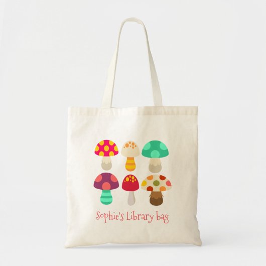 Tote Bag De mignons champignons colorés (Devant)