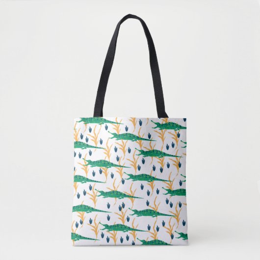 Tote Bag De mignons crocodiles sans couture motif. Animaux (Devant)