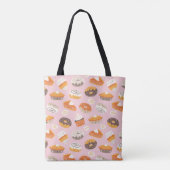 Tote Bag De mignons cupcakes, beignets et tartes rose pâle (Dos)