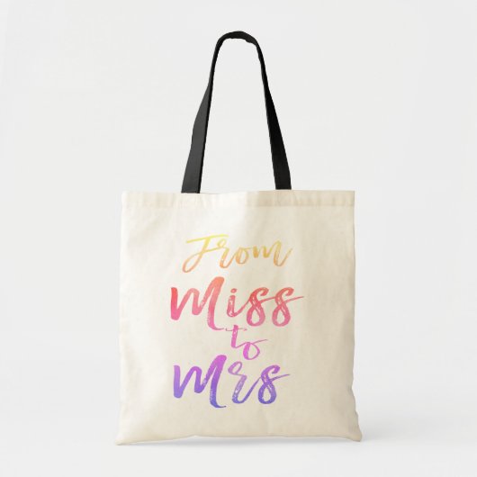 Tote Bag De Mlle à Mme Fête des mariées Party Arc-en-ciel (Devant)