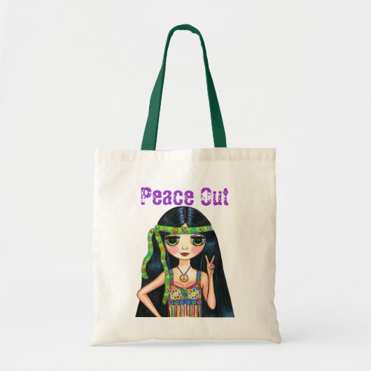 Tote Bag De paix signe de paix de clignotant hippie de (Devant)