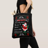 Tote Bag Dear Santa I Want For Christmas Lot of Money Ugly (De près)