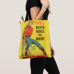 Tote Bag Death Rides La nuit couverture du livre de l'ouest