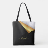 Tote Bag Déchets d'or noir de l'élégance moderne (Dos)