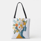 Tote Bag Déclaration de mode florale en style papercut (Dos)