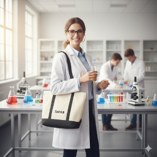 Tote Bag Déclaration de texte d'enseignant personnalisée pe