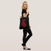 Tote Bag Déclaration gothique de tatouage de panthère rouge (Sur le modèle)