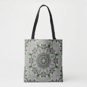 Tote Bag Déco noir gris vert gris abstrait (Devant)