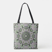 Tote Bag Déco noir gris vert gris abstrait (Dos)