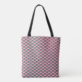Tote Bag Déco pétoncles chinois, corail rose et turquoise (Dos)