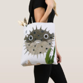 Tote Bag Décolleur, Blowfish, poisson, créature de mer (De près)
