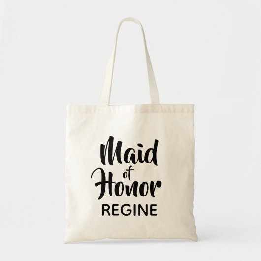 Tote Bag Décontracté Script Maid of Honor Monogramme Favori (Devant)