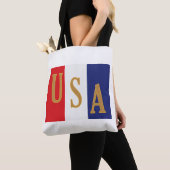 Tote Bag Décor à rayures USA (De près)