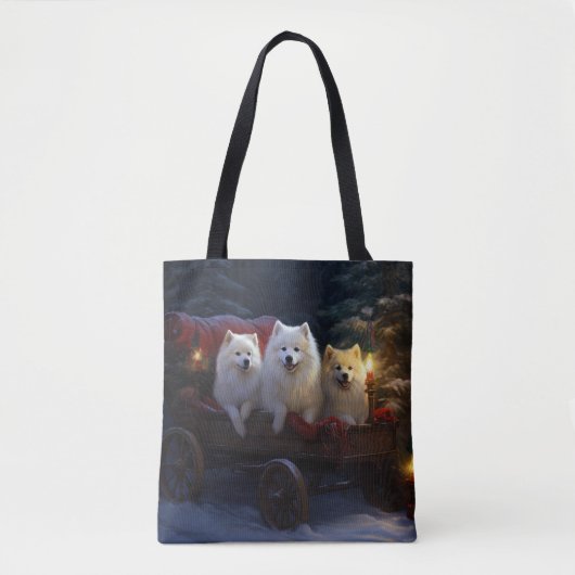 Tote Bag Décor de Noël Eskimo Snowy Sleigh (Devant)