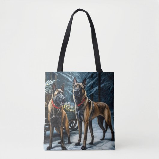 Tote Bag Décor de Noël Malinoi Snowy Sleigh (Devant)