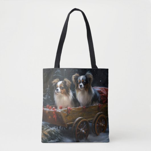 Tote Bag Décor de Noël Papillon Snowy Sleigh (Devant)