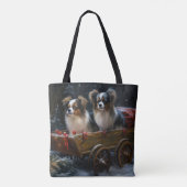 Tote Bag Décor de Noël Papillon Snowy Sleigh (Dos)