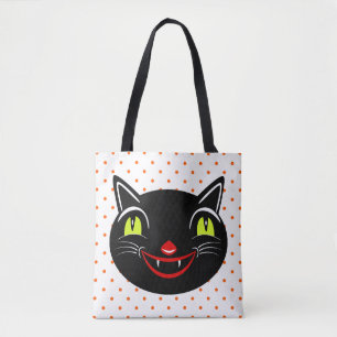 Tote Bag Décor Halloween vintage Chat Noir I