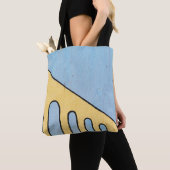 Tote Bag Décor jaune et bleu (De près)