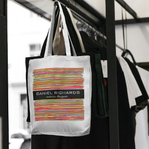 Tote Bag Décor moderne coloré Grandes bandes Vibrant