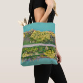 Tote Bag Décor vert, marron et jaune (De près)