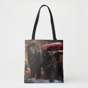Tote Bag Décoration de Noël au traîneau enneigé de Terre-Ne