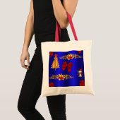 Tote Bag Décorations de Noël en bleu (Devant (produit))