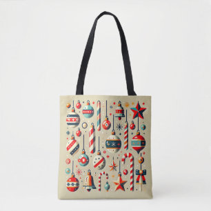 Tote Bag Décorations de Noël festives avec ornements